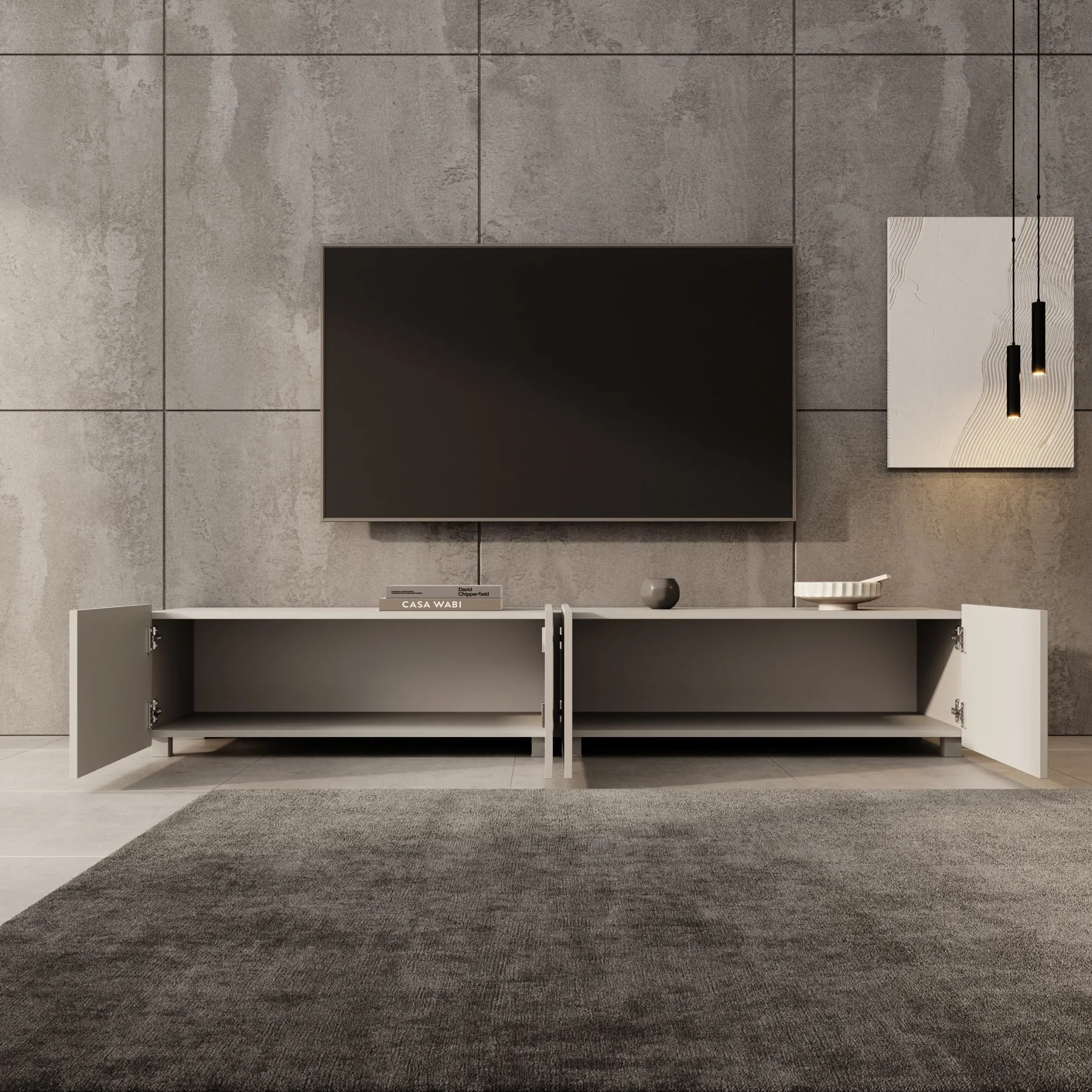Calabas - TV-Meubel - Beige - 200x43x37 cm