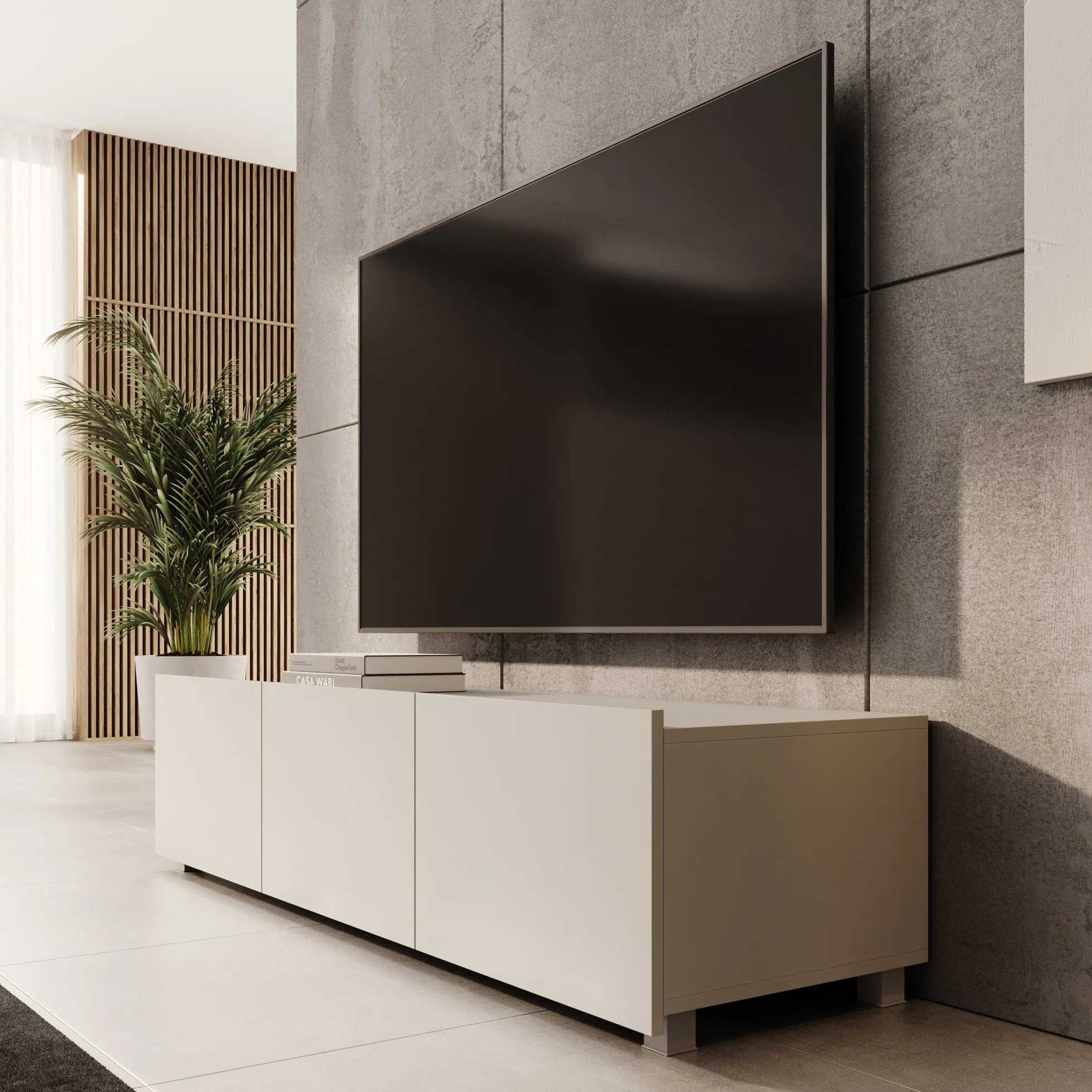 Calabas - TV-Meubel - Beige - 150x43x37 cm