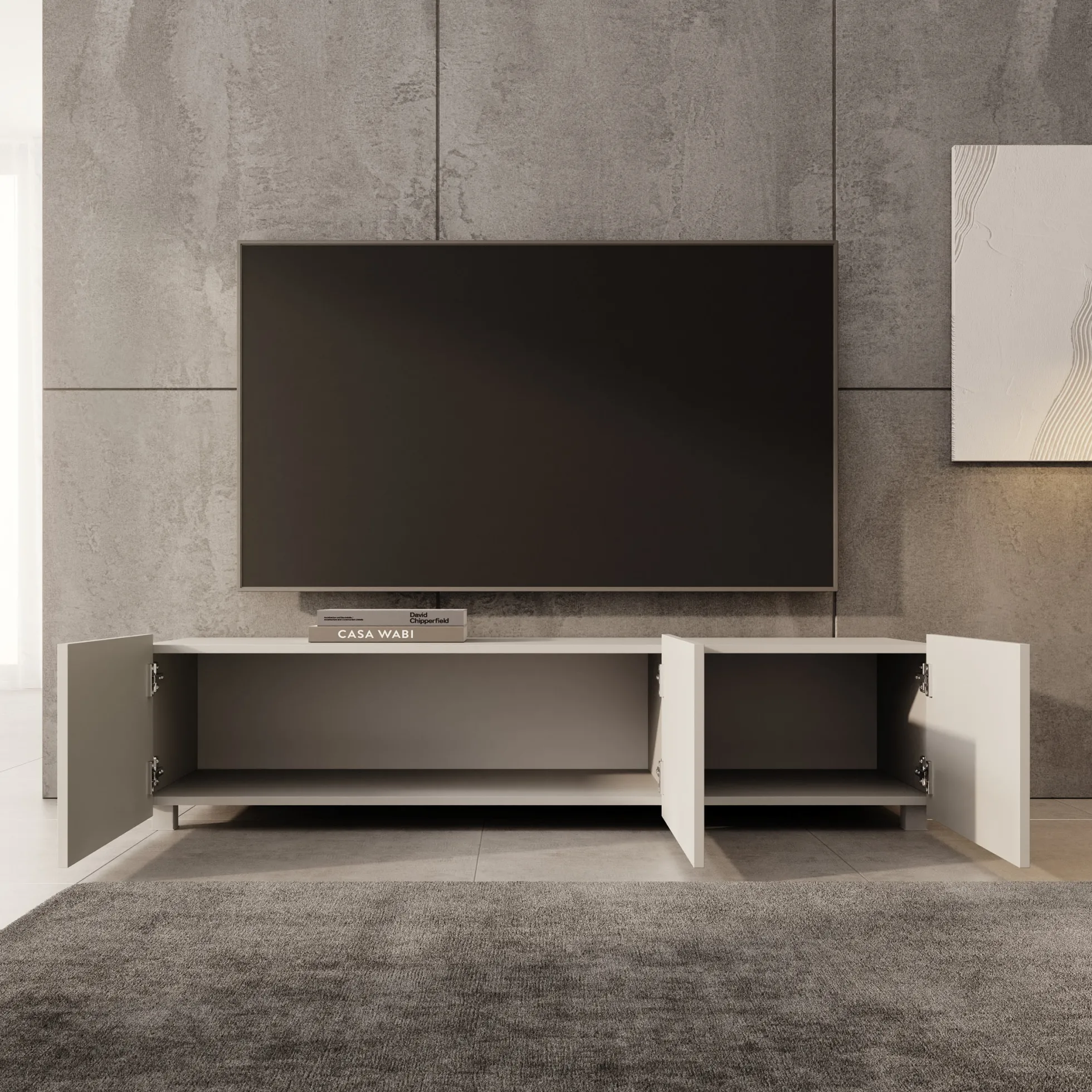 Calabas - TV-Meubel - Beige - 150x43x37 cm