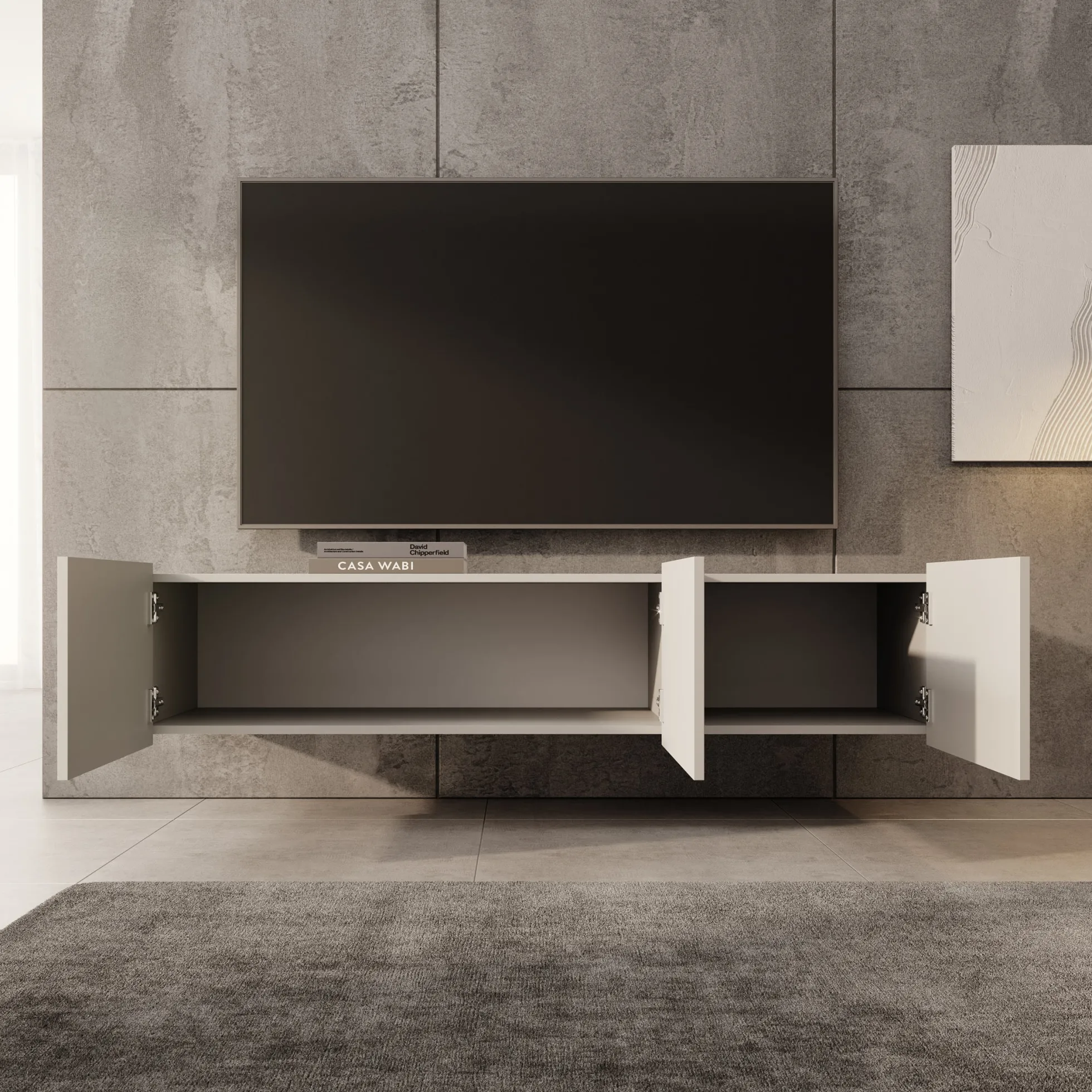 Calabas - TV-Meubel - Beige - 150x43x37 cm