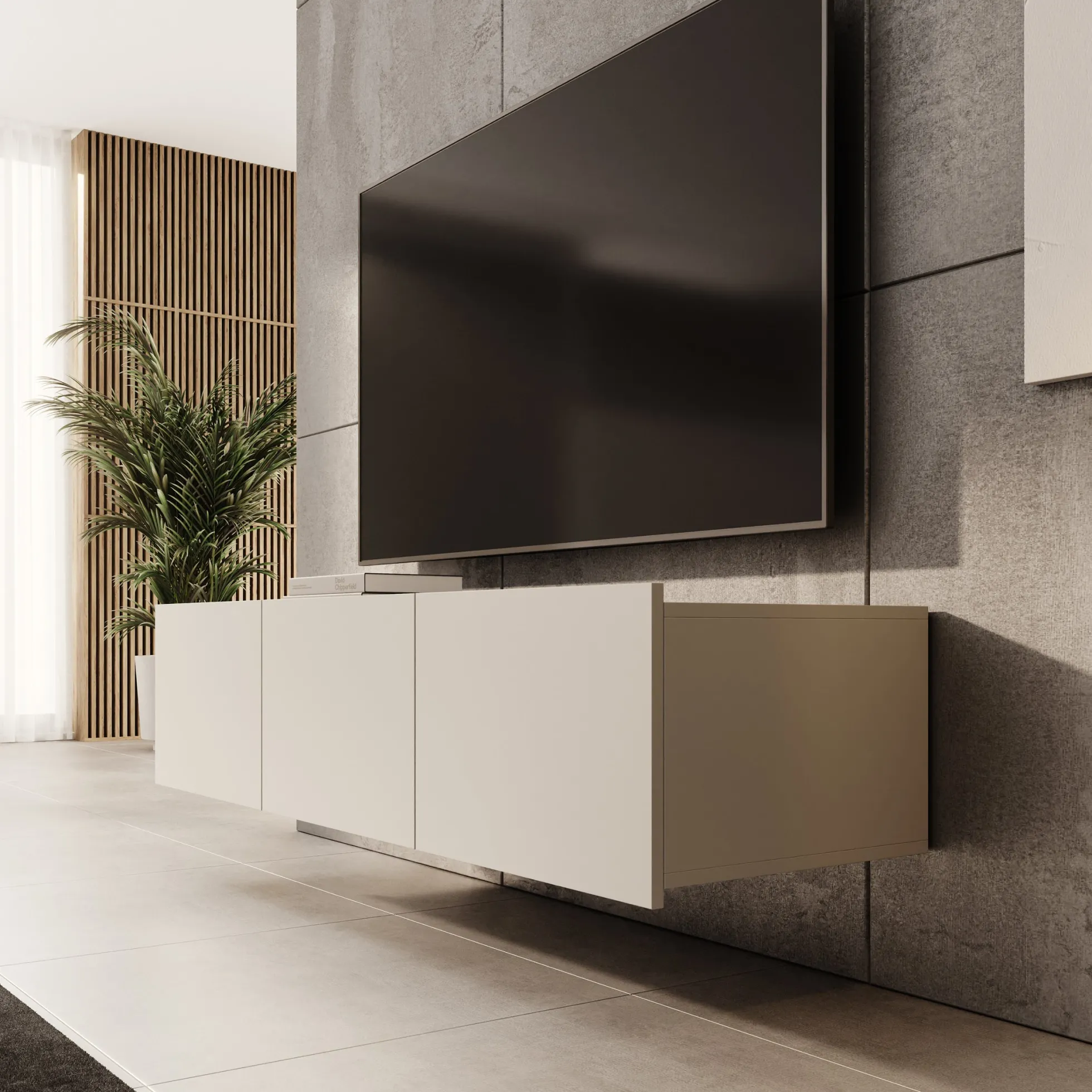 Calabas - TV-Meubel - Beige - 150x43x37 cm