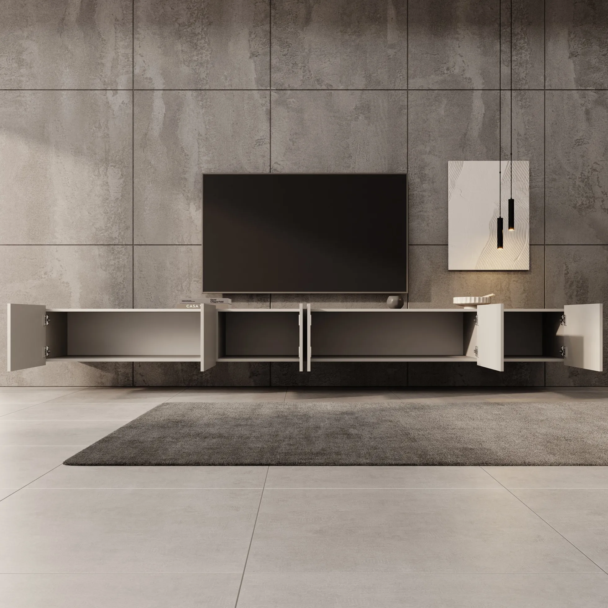 Calabas - TV-Meubel - Beige - 300x43x37 cm