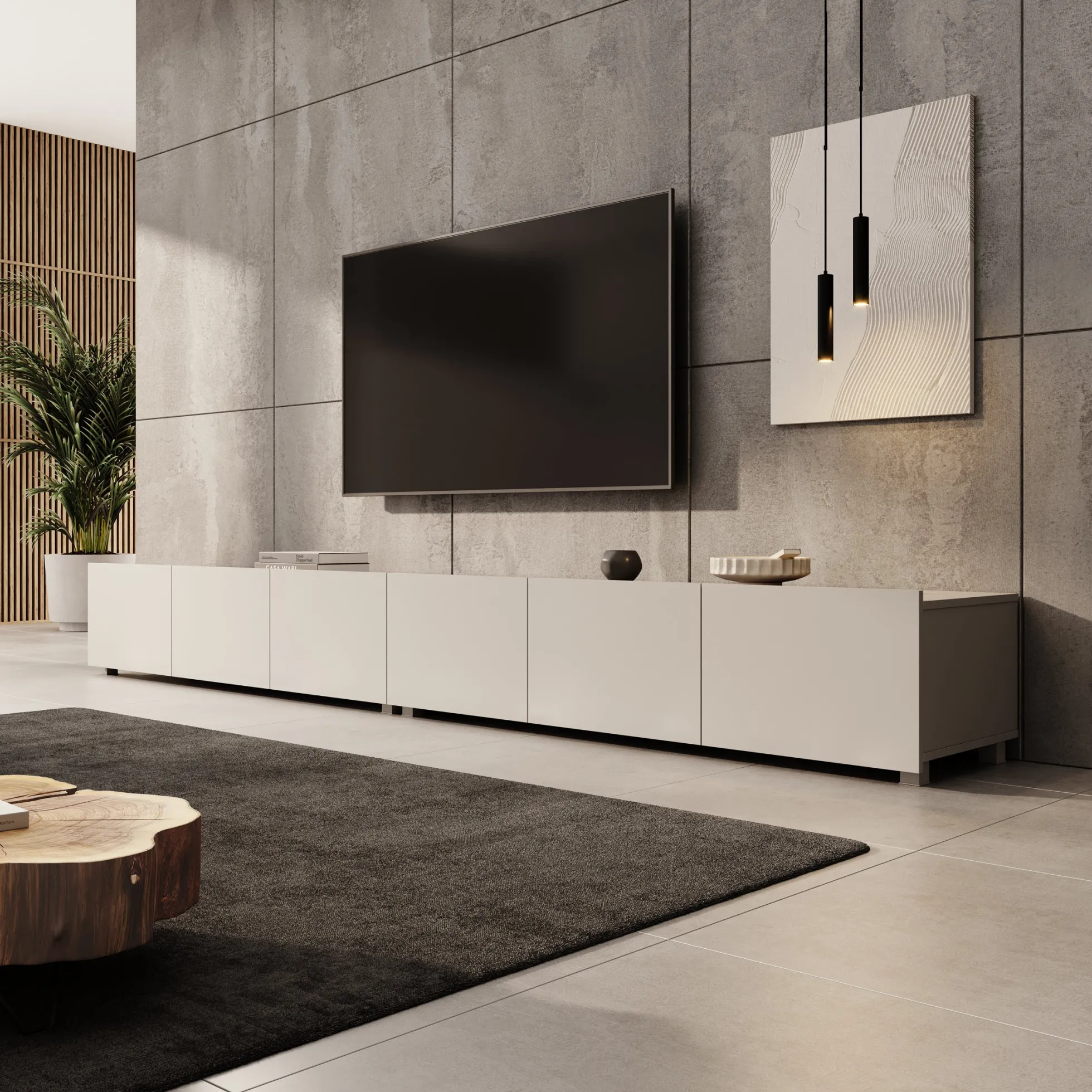 Calabas - TV-Meubel - Beige - 300x43x37 cm