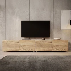Calabas - TV-Meubel met 4 deuren - Kastanje - 200x43x37 cm