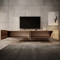 Calabas - TV-Meubel met 4 deuren - Kastanje - 200x43x37 cm