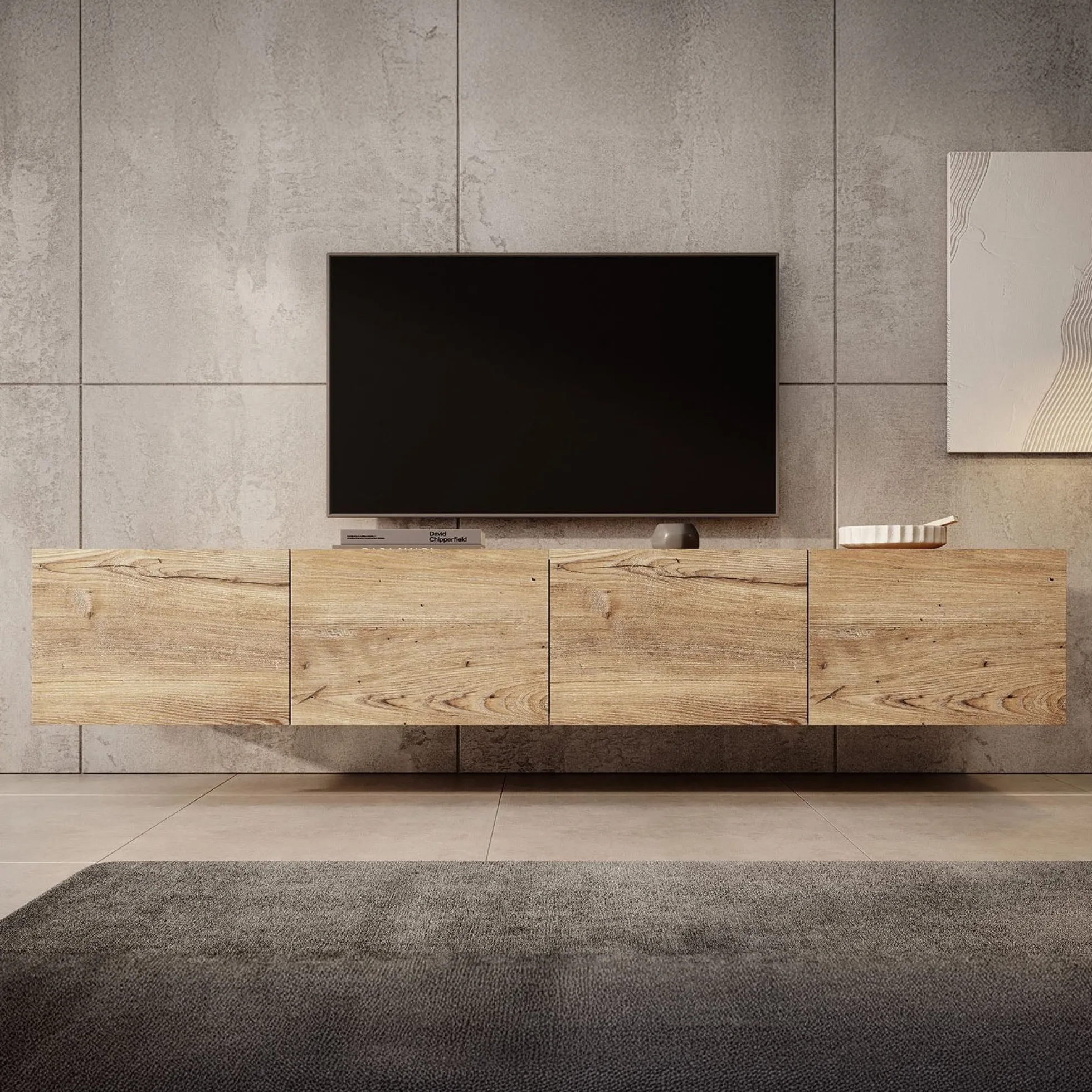 Calabas - TV-Meubel met 4 deuren - Kastanje - 200x43x37 cm