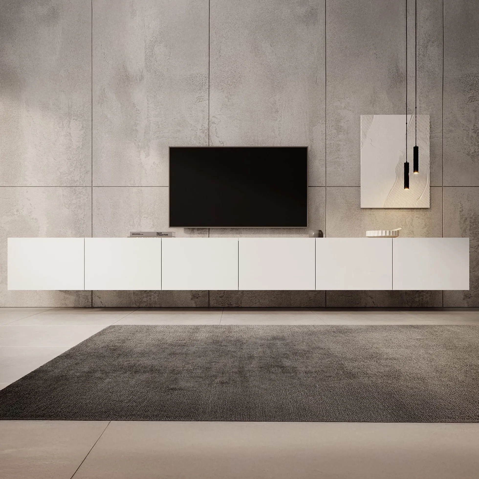 Calabas - TV-Meubel met 6 deuren - Wit - 300x43x37 cm