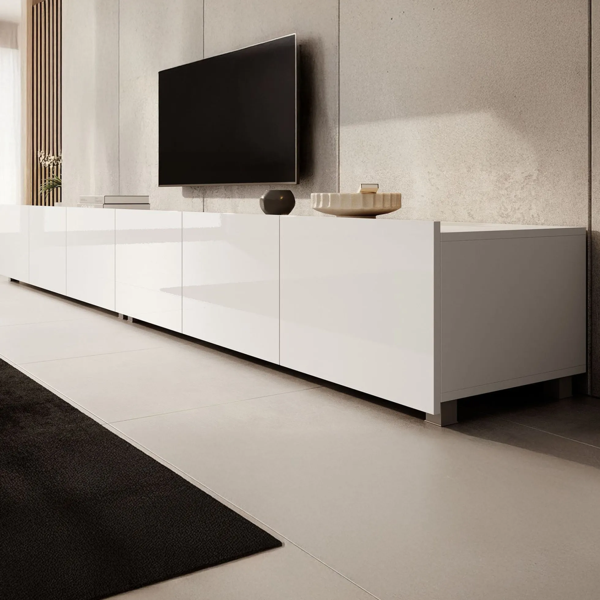 Calabas - TV-Meubel met 6 deuren - Wit - 300x43x37 cm