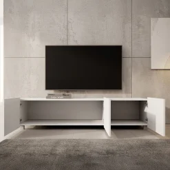 Calabas - TV-Meubel met 3 deuren - Wit - 150x43x37 cm