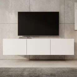 Calabas - TV-Meubel met 3 deuren - Wit - 150x43x37 cm