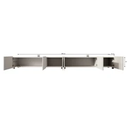 Calabas - TV-Meubel met 6 deuren - Grijs - 300x43x37 cm