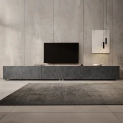 Calabas - TV-Meubel met 6 deuren - Grijs - 300x43x37 cm