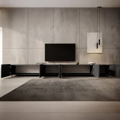 Calabas - TV-Meubel met 6 deuren - Grijs - 300x43x37 cm