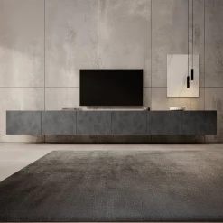 Calabas - TV-Meubel met 6 deuren - Grijs - 300x43x37 cm