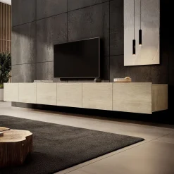 Calabas - TV-Meubel met 6 deuren - Eiken - 300x43x37 cm