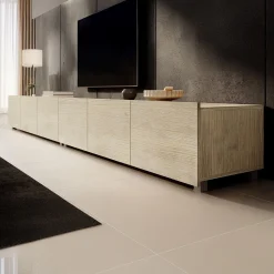 Calabas - TV-Meubel met 6 deuren - Eiken - 300x43x37 cm
