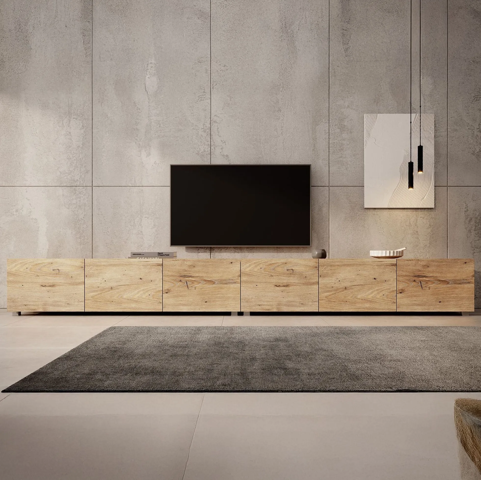 Calabas - TV-Meubel met 6 deuren - Kastanje - 300x43x37 cm