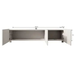 Calabas - TV-Meubel met 3 deuren - Mat zwart - 150x43x37 cm