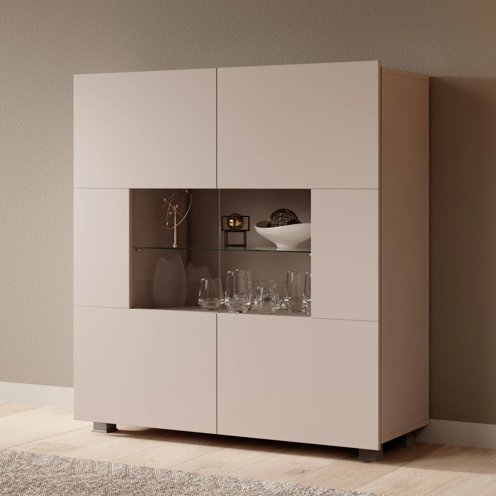 Calgary - Dressoir - Beige - 100x35x107 cm