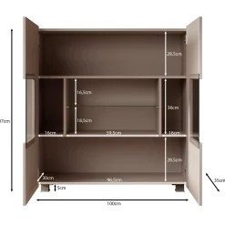 Calgary - Dressoir - Beige - 100x35x107 cm