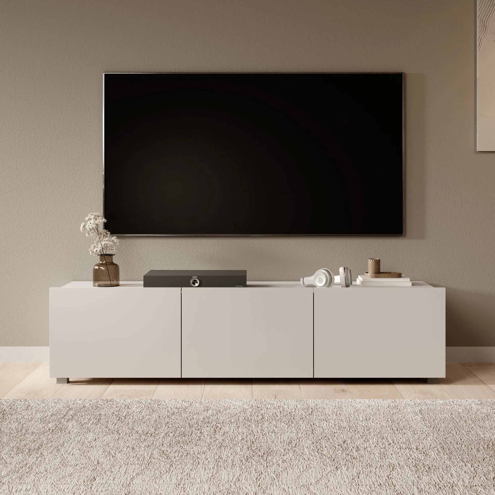 Calgary - TV-Meubel - met 3 deuren - Beige - 150x43x37 cm