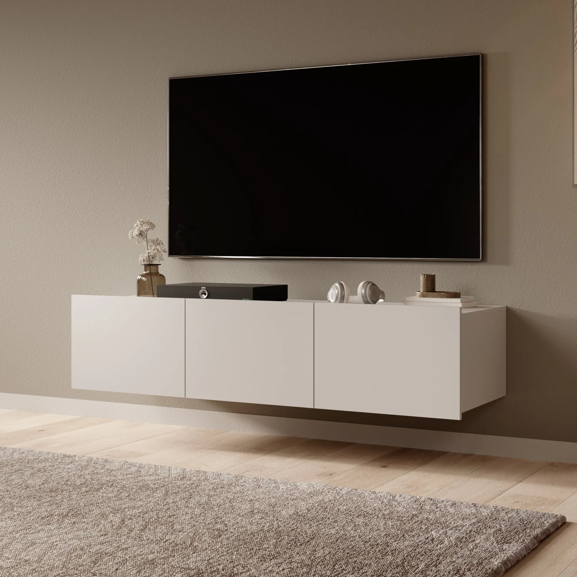 Calgary - TV-Meubel - met 3 deuren - Beige - 150x43x37 cm