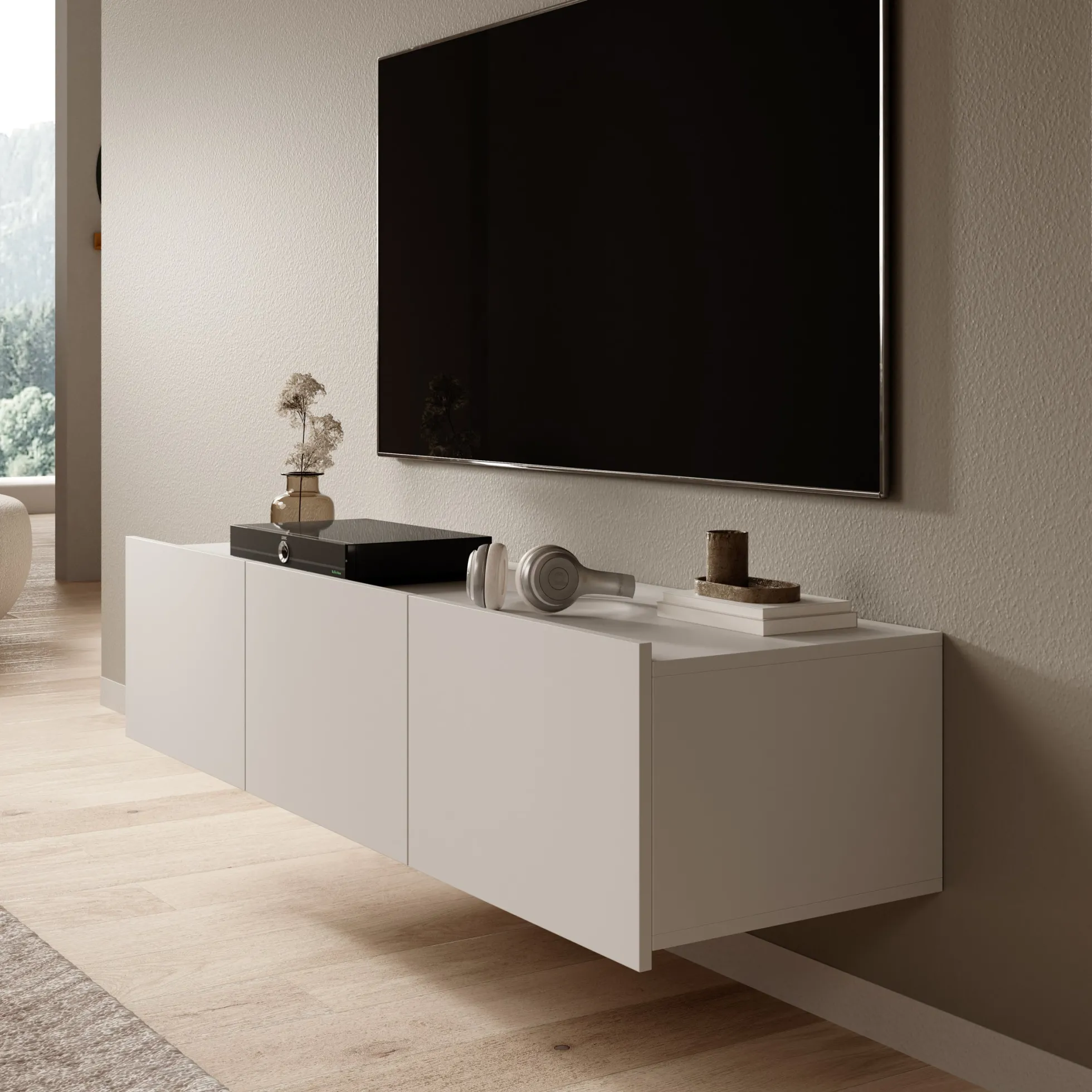 Calgary - TV-Meubel - met 3 deuren - Beige - 150x43x37 cm