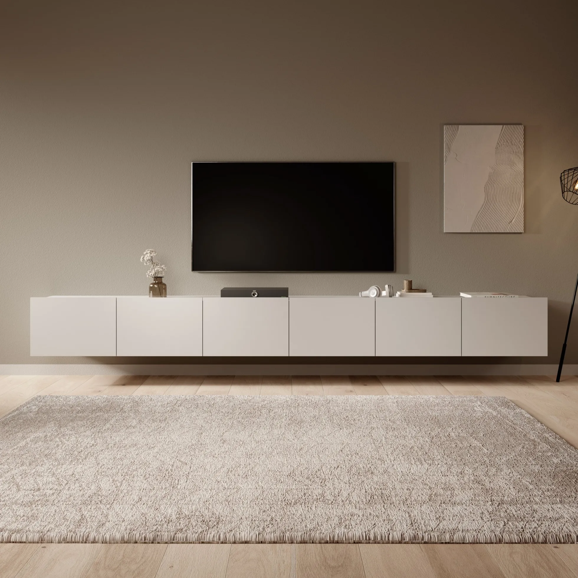 Calgary - TV-Meubel - met 6 deuren - Beige - 300x43x37 cm