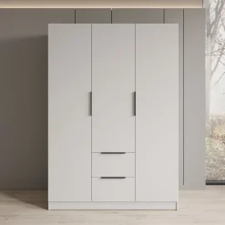 Caliero - Kledingkast 3-deurs - Wit - 150x60x216 cm