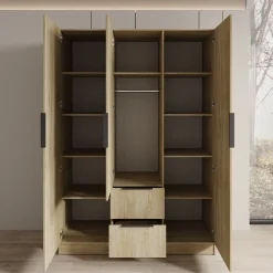 Caliero - Kledingkast 3-deurs - Eikenpatroon - 150x60x216 cm