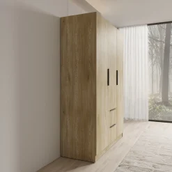 Caliero - Kledingkast 3-deurs - Eikenpatroon - 150x60x216 cm