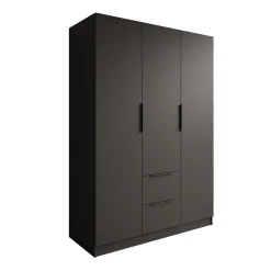 Caliero - Kledingkast 3-deurs - Zwart - 150x60x216 cm