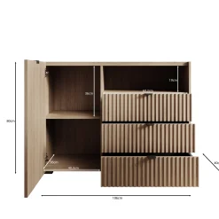 Callahan - Dressoir - Eiken - 106x40x80 cm