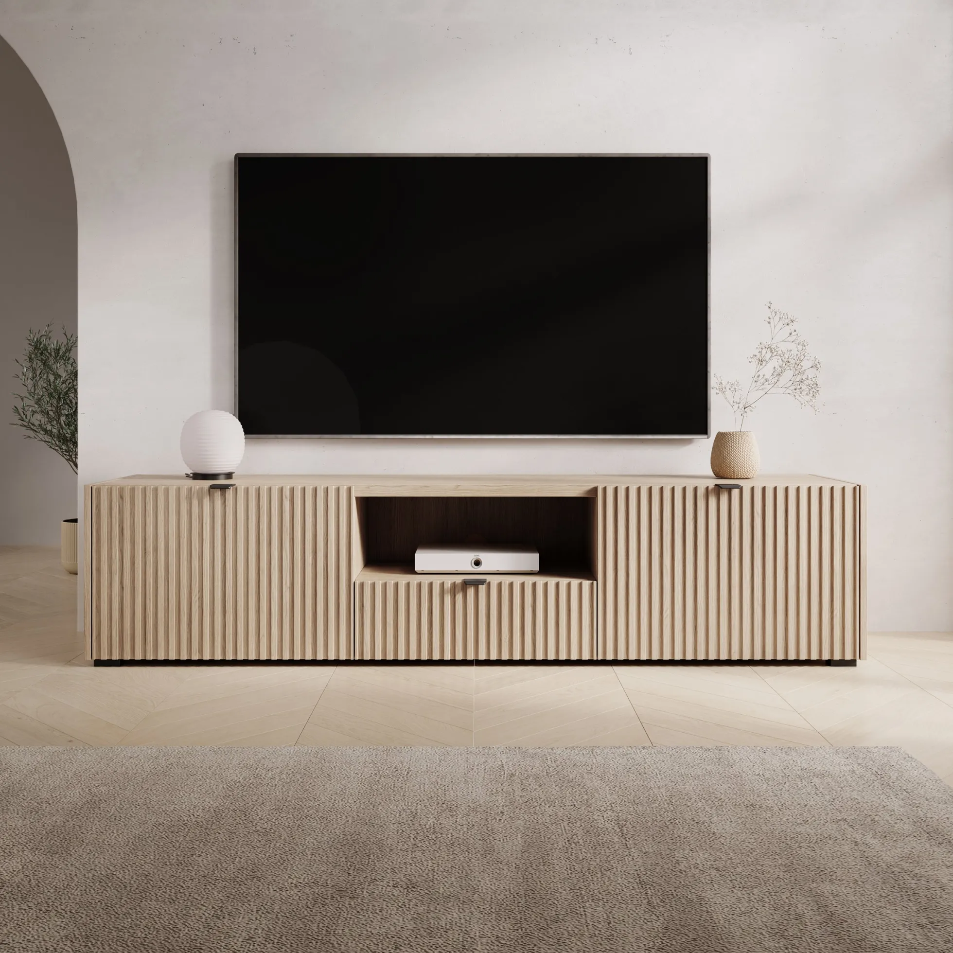 Callahan - TV-Meubel - Eiken - 179x40x42 cm