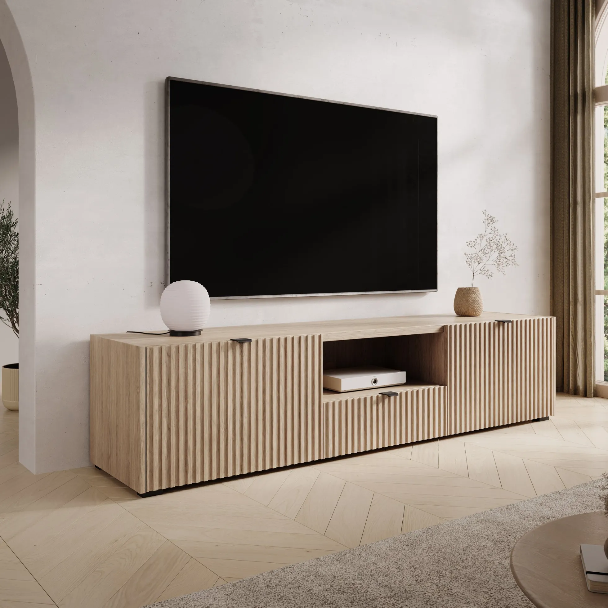 Callahan - TV-Meubel - Eiken - 179x40x42 cm