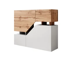 Canberra - Dressoir - Eiken/wit - 120x35x100 cm