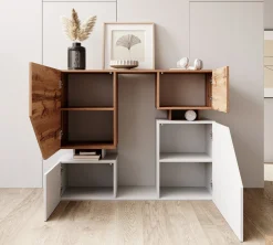 Canberra - Dressoir - Eiken/wit - 120x35x100 cm