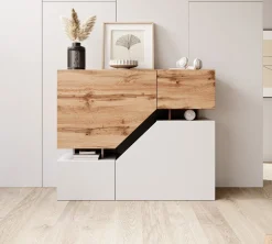 Canberra - Dressoir - Eiken/wit - 120x35x100 cm