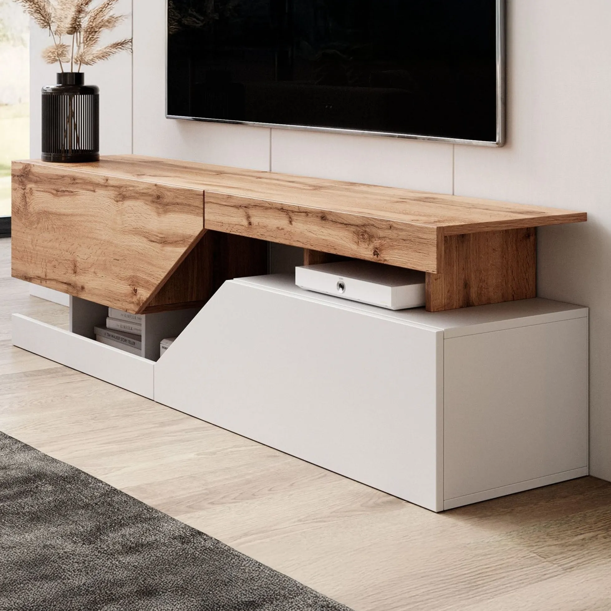 Canberra - TV-Meubel - Eiken/wit - 160 cm
