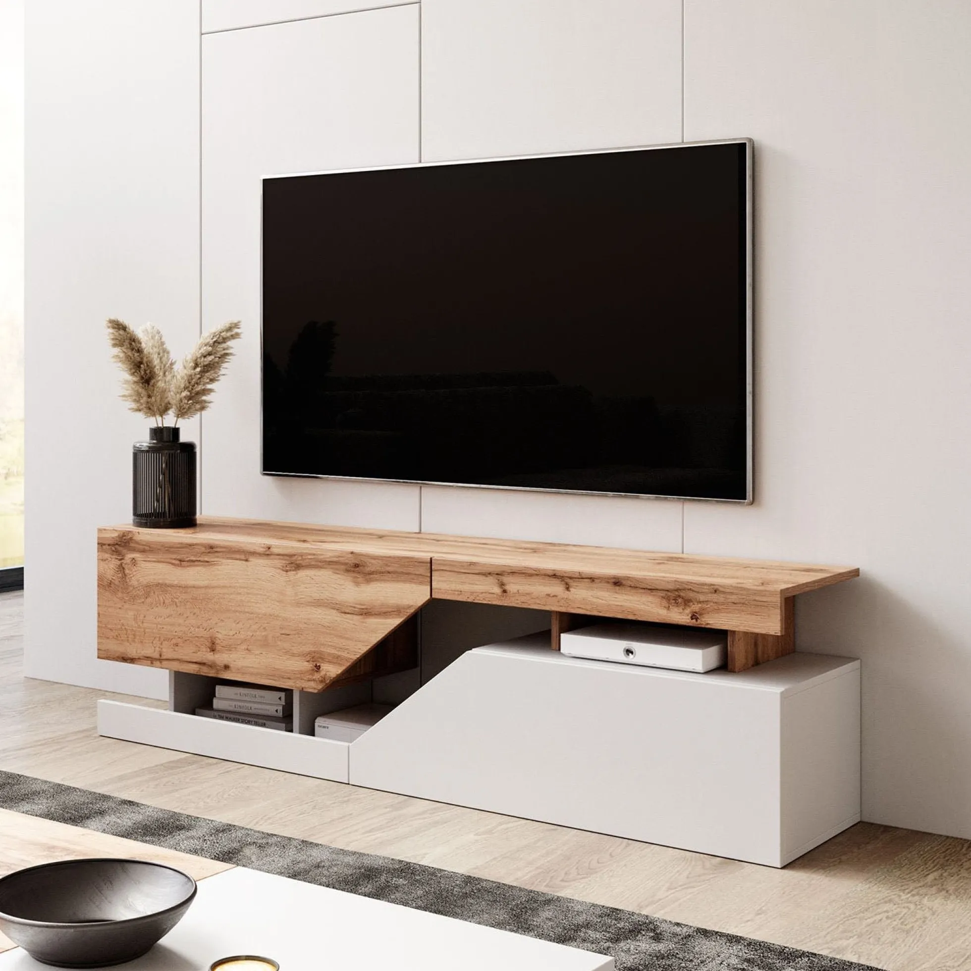 Canberra - TV-Meubel - Eiken/wit - 160 cm