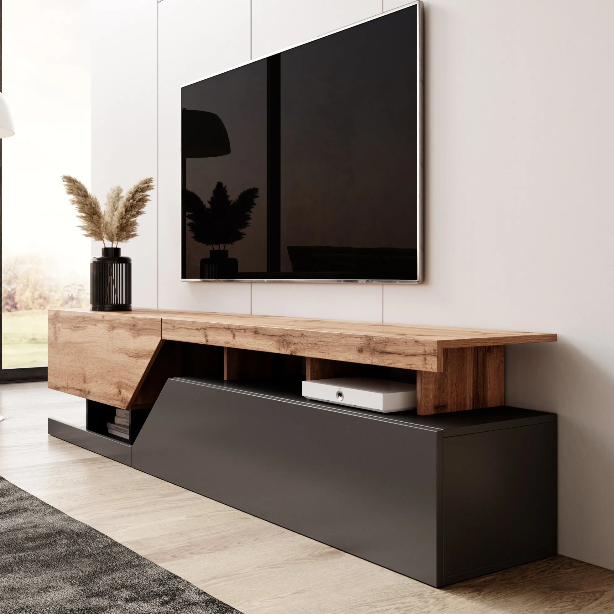 Canberra - TV-Meubel - Eiken/antraciet