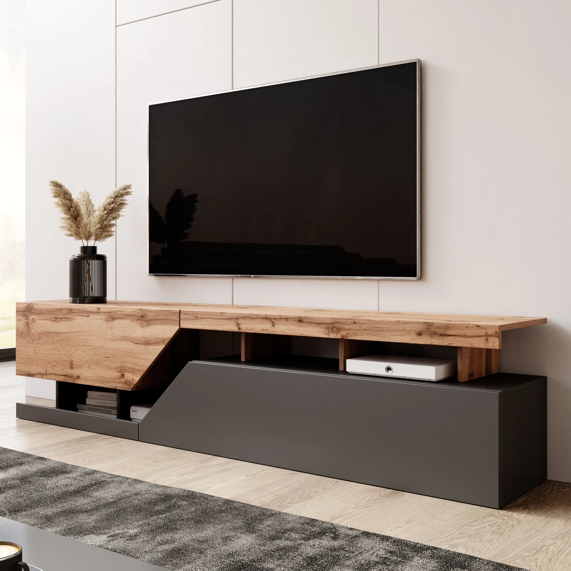 Canberra - TV-Meubel - Eiken/antraciet