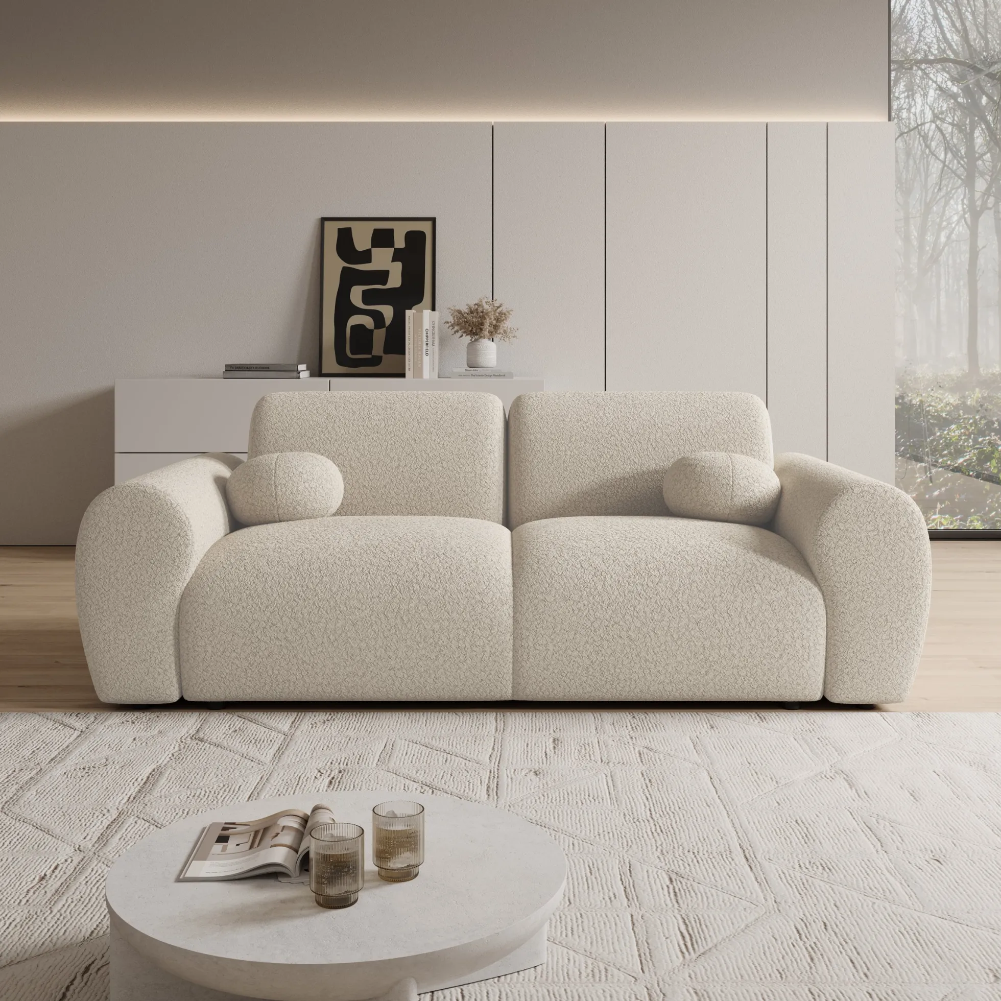 Canyon - 2-zitsbank - Teddystof beige - 205x105x75 cm