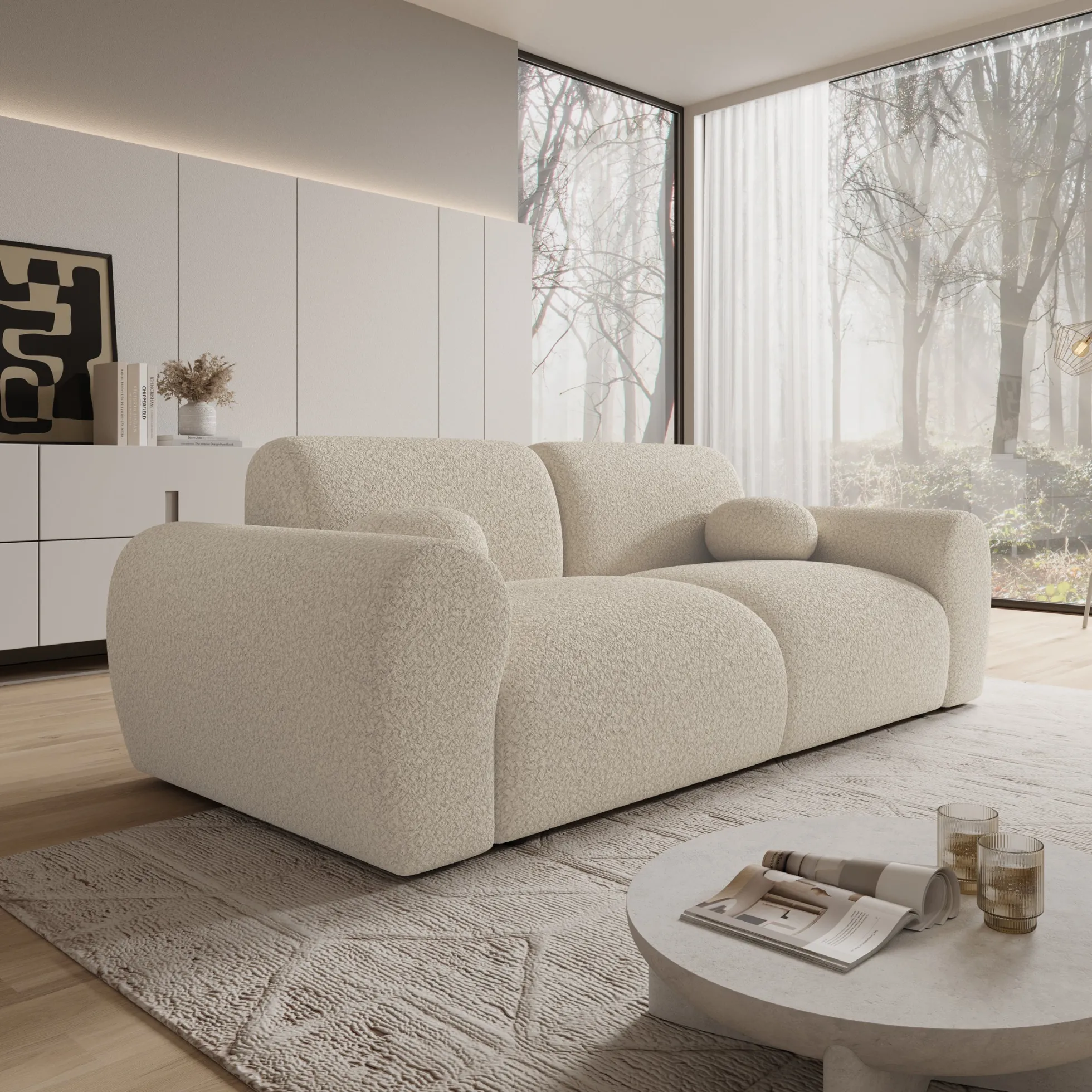 Canyon - 2-zitsbank - Teddystof beige - 205x105x75 cm