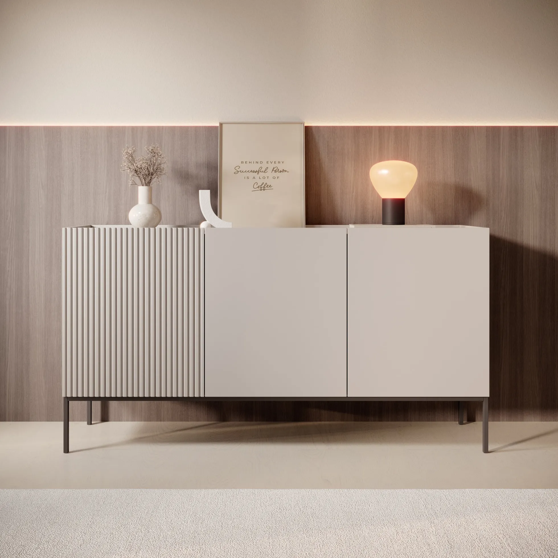 Capri - Dressoir - Beige - 150x42x80 cm