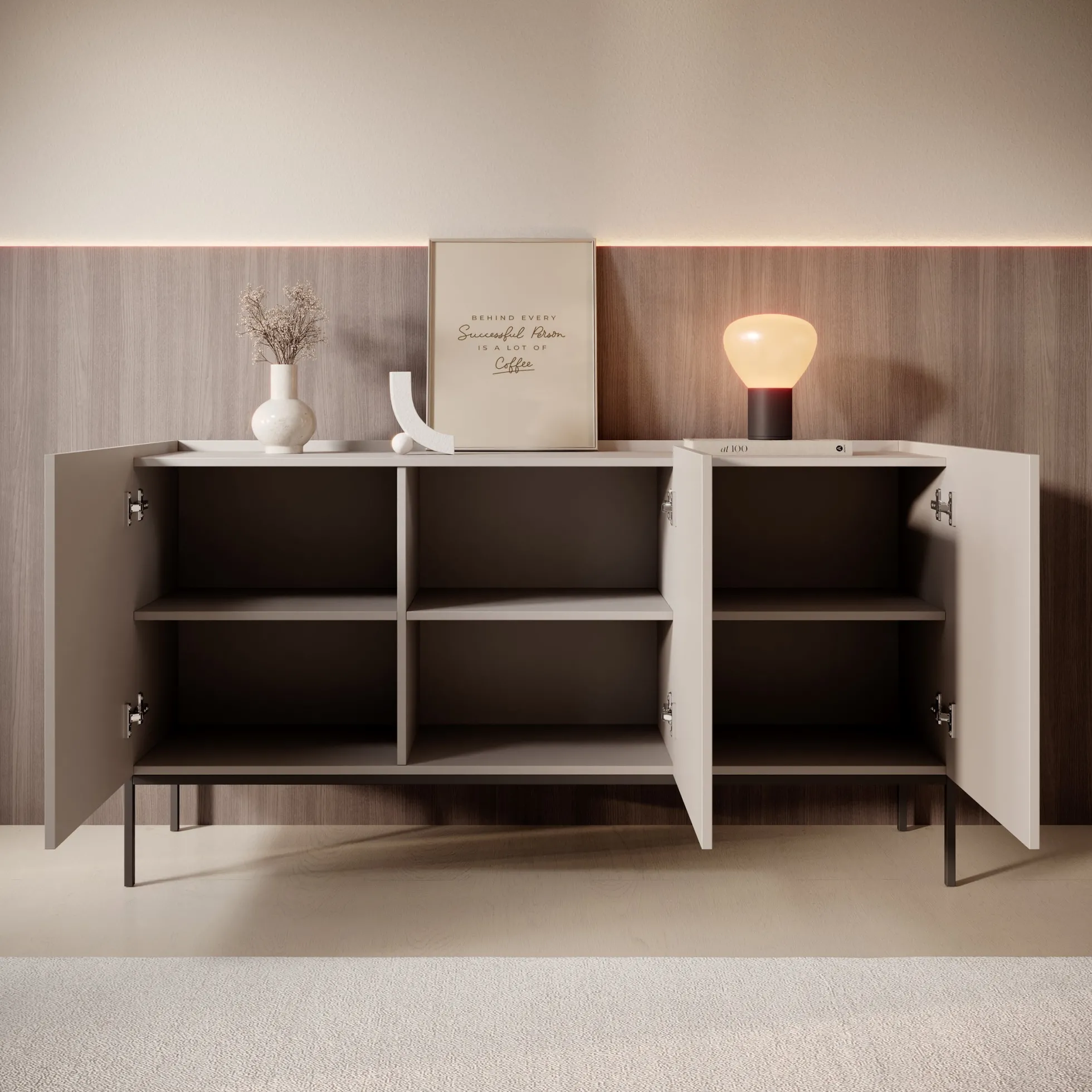 Capri - Dressoir - Beige - 150x42x80 cm