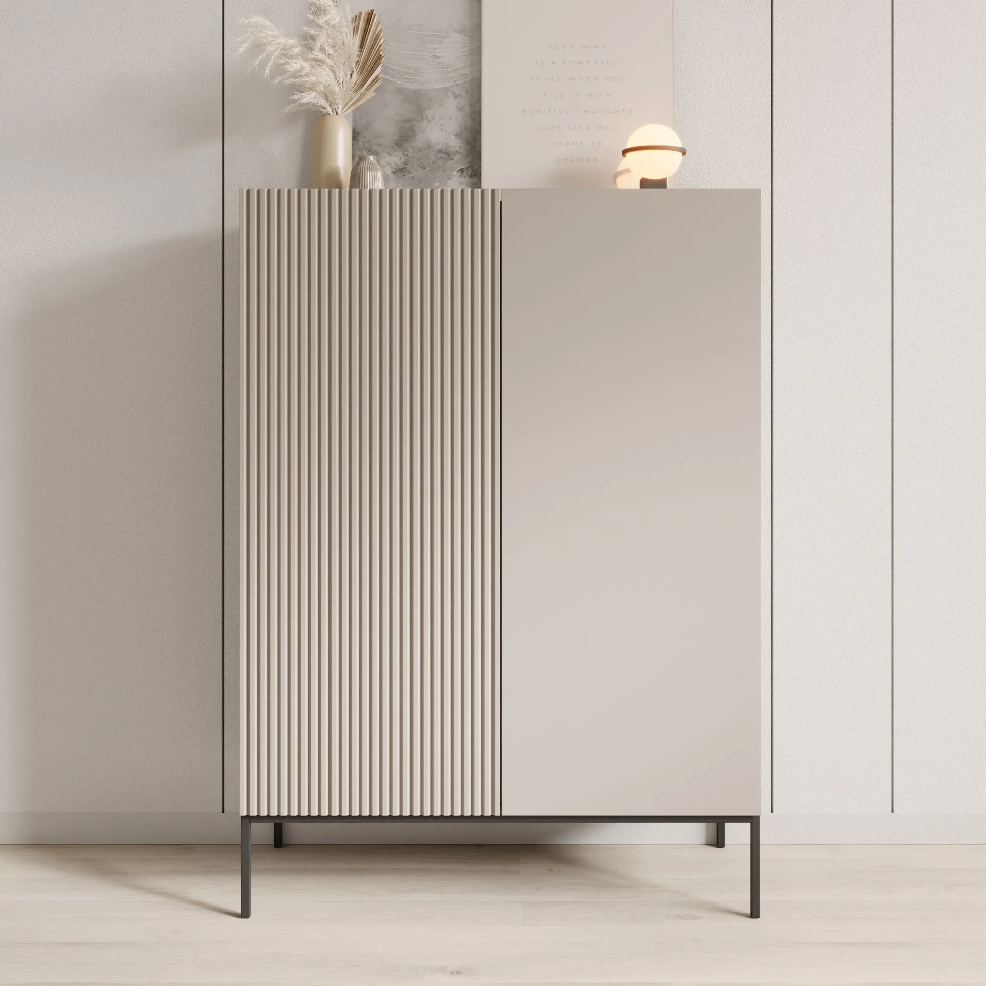 Capri - Dressoir - Beige - 100x42x140 cm