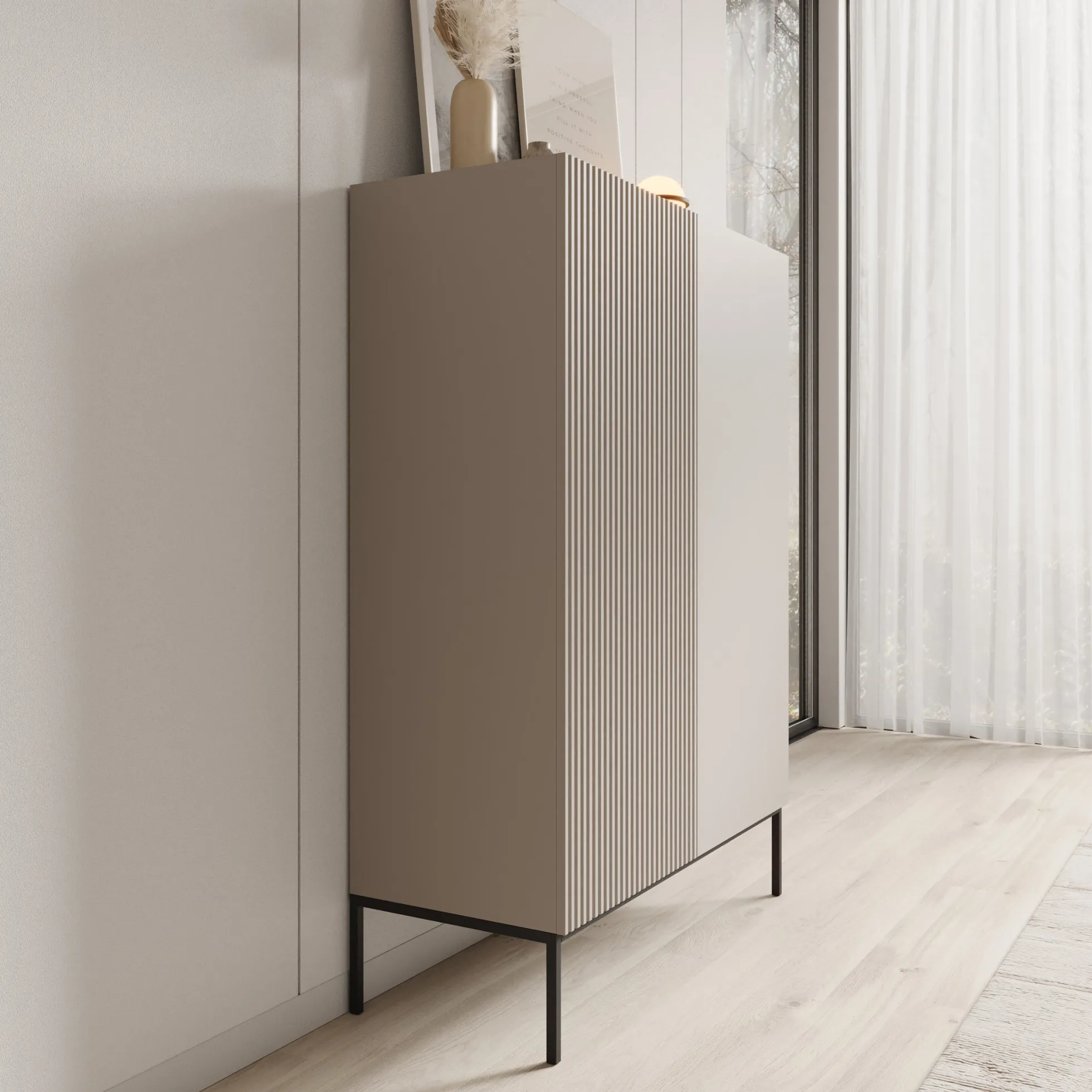 Capri - Dressoir - Beige - 100x42x140 cm