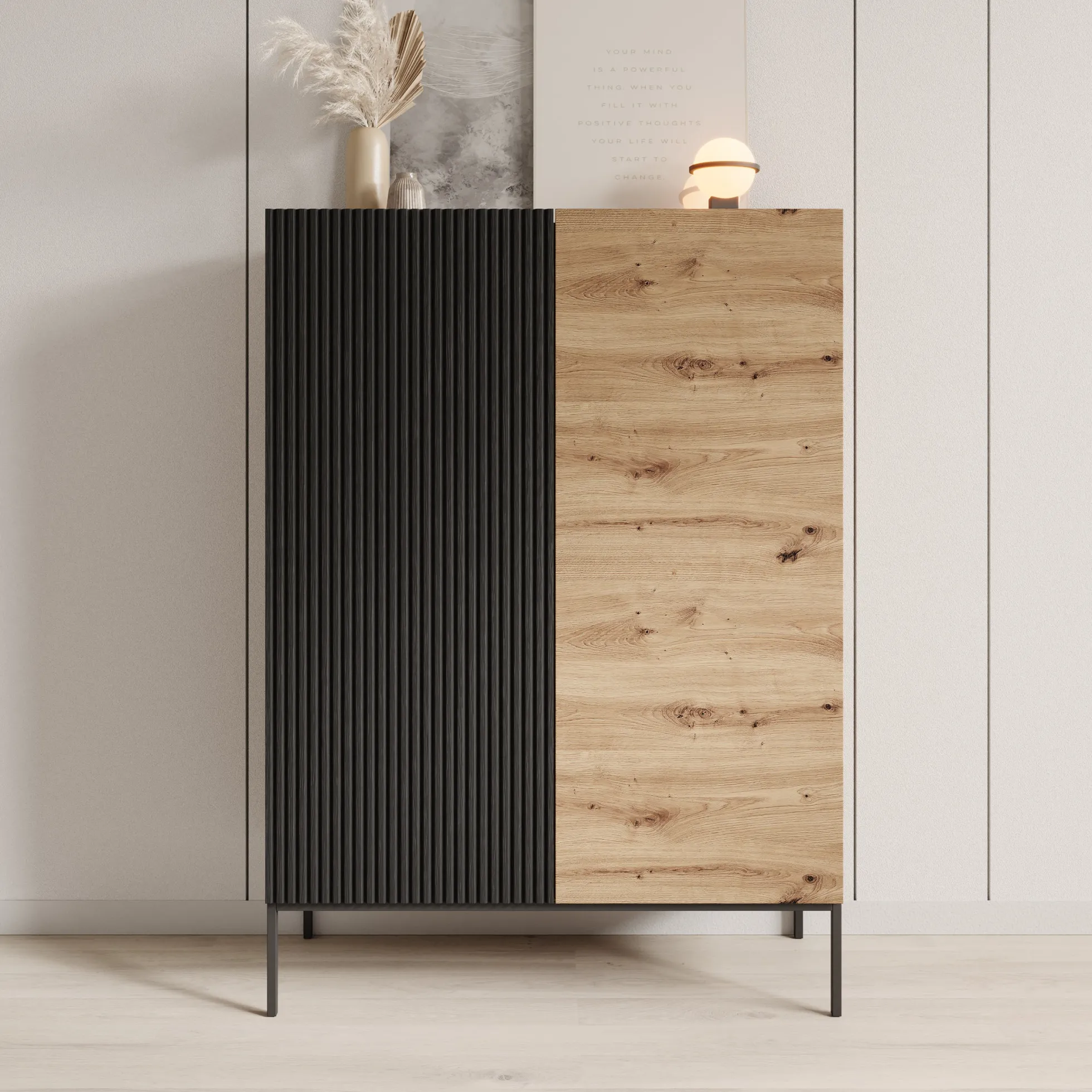 Capri - Dressoir - Eiken - 100x42x140 cm