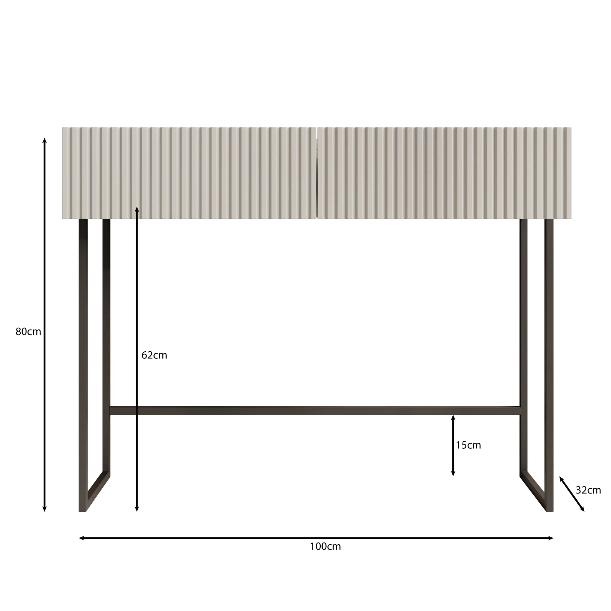 Capri - Kaptafel - Eiken - 100x32x80 cm